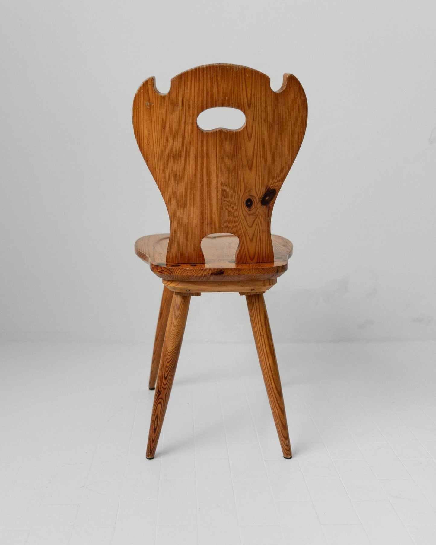 Set von 3 Vintage Bauernhausstuhl aus Massivholz im Folk-Stil, 1960er