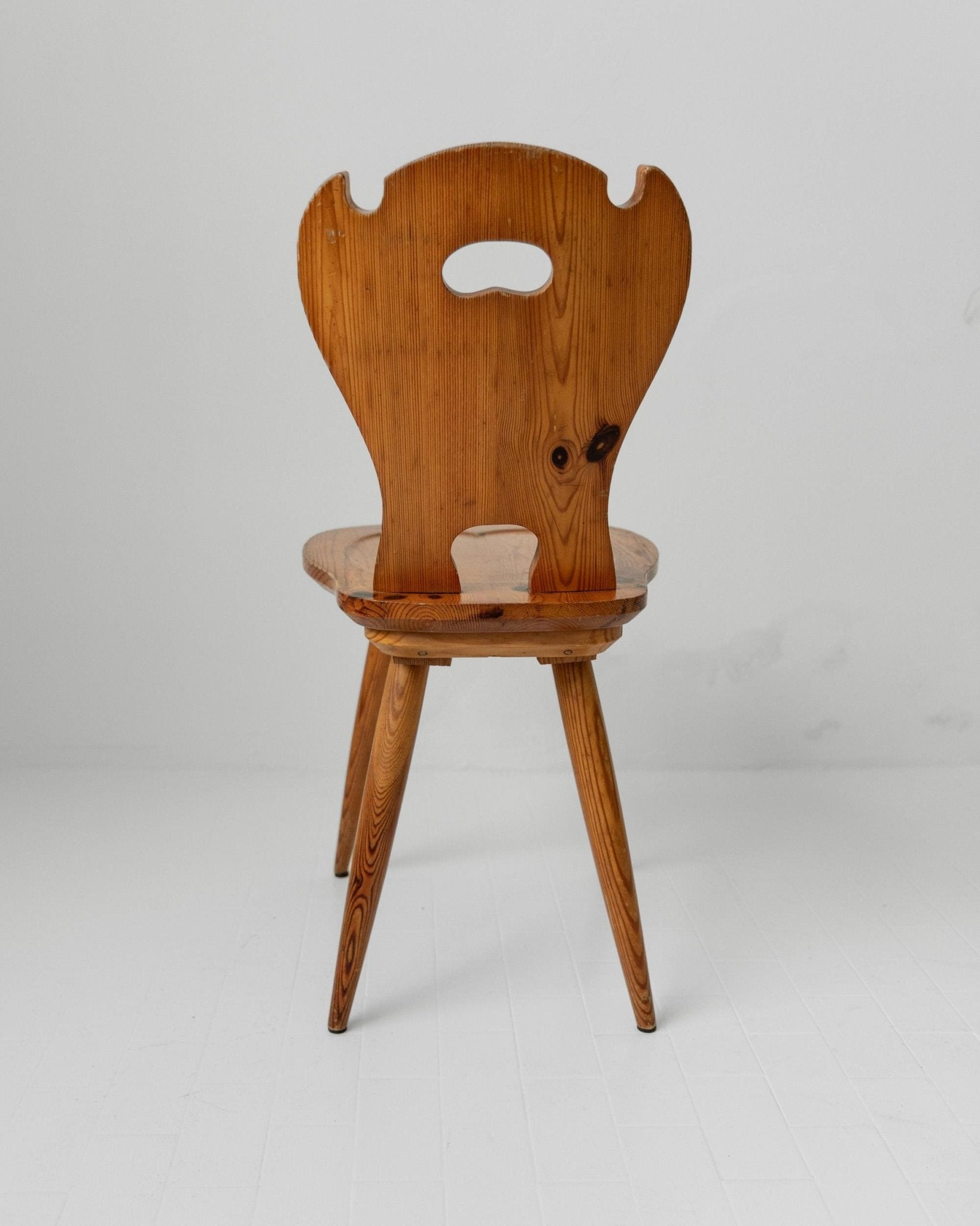 Set von 3 Vintage Bauernhausstuhl aus Massivholz im Folk-Stil, 1960er