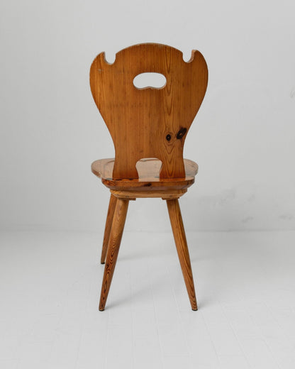 Set von 3 Vintage Bauernhausstuhl aus Massivholz im Folk-Stil, 1960er