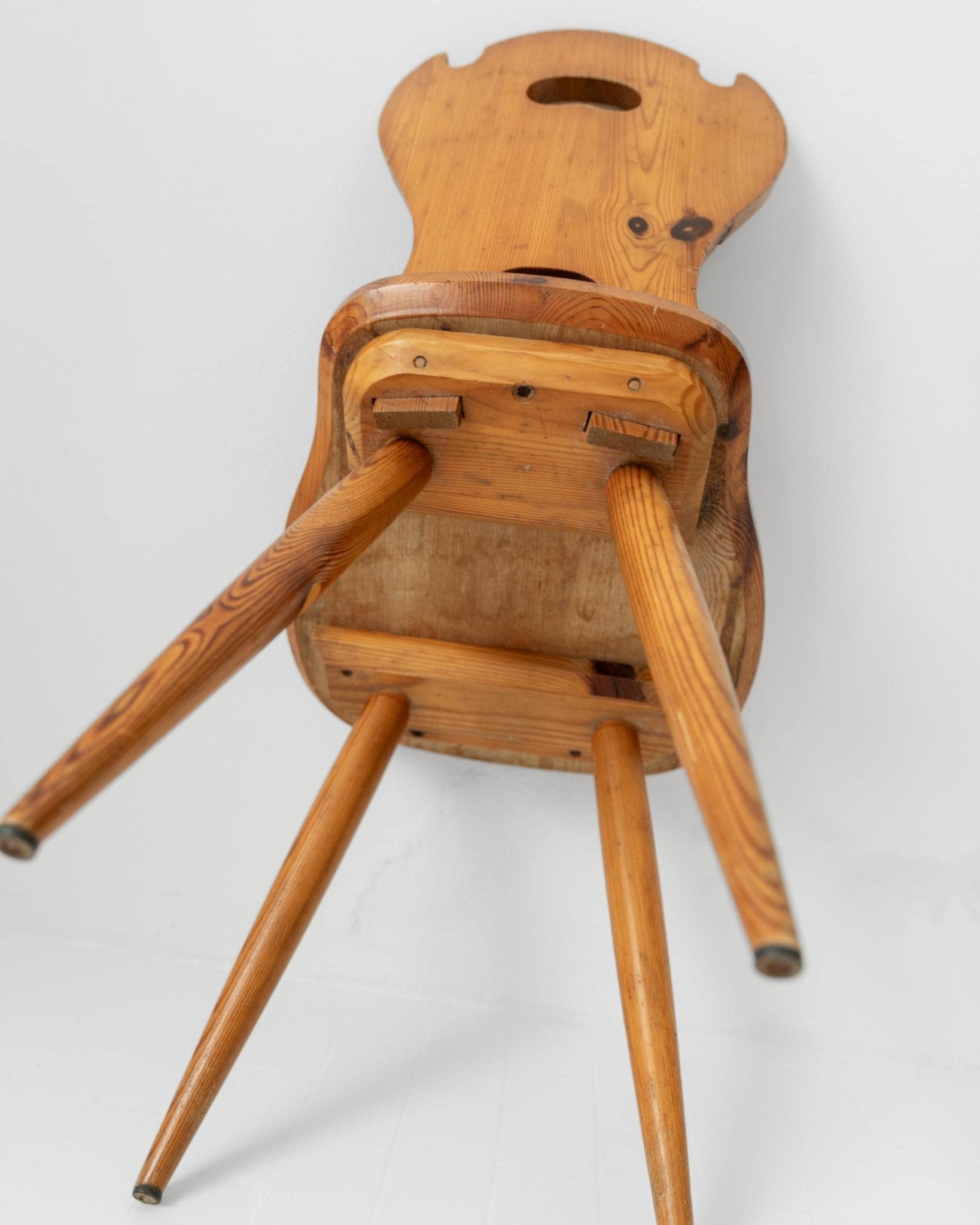 Set von 3 Vintage Bauernhausstuhl aus Massivholz im Folk-Stil, 1960er