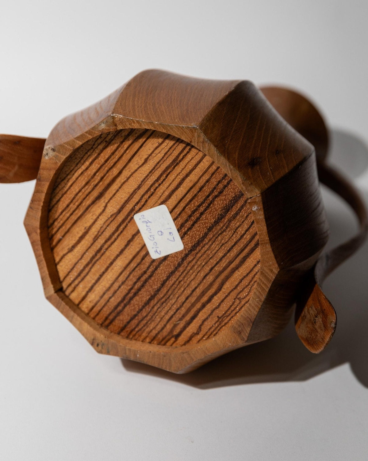 Vintage Holzvase Amphora-Form mit Metall-Innenleben, 1960er Jahre