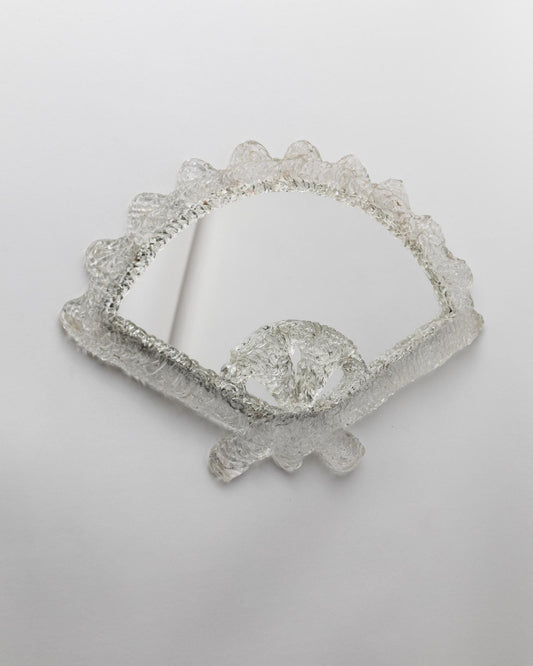 Vintage Bakelit Wandspiegel von Poliestal für Poliestal klar Fanform