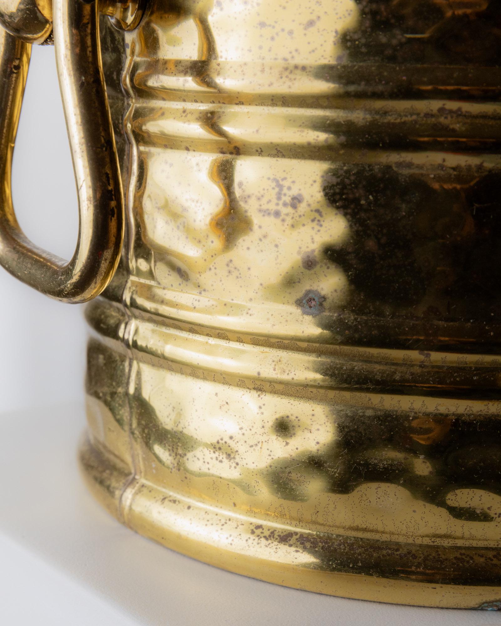 Vintage Pflanzgefäß oder Weinkühler Messing groß mit Griffen