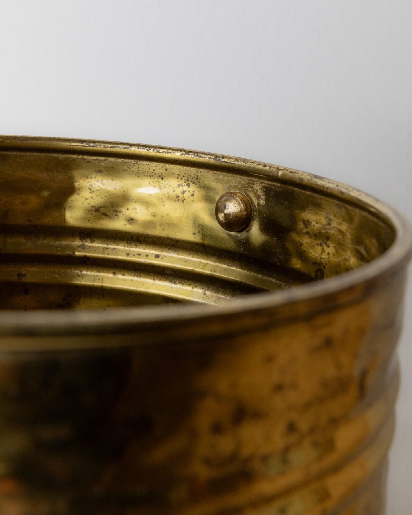 Vintage Pflanzgefäß oder Weinkühler Messing groß mit Griffen