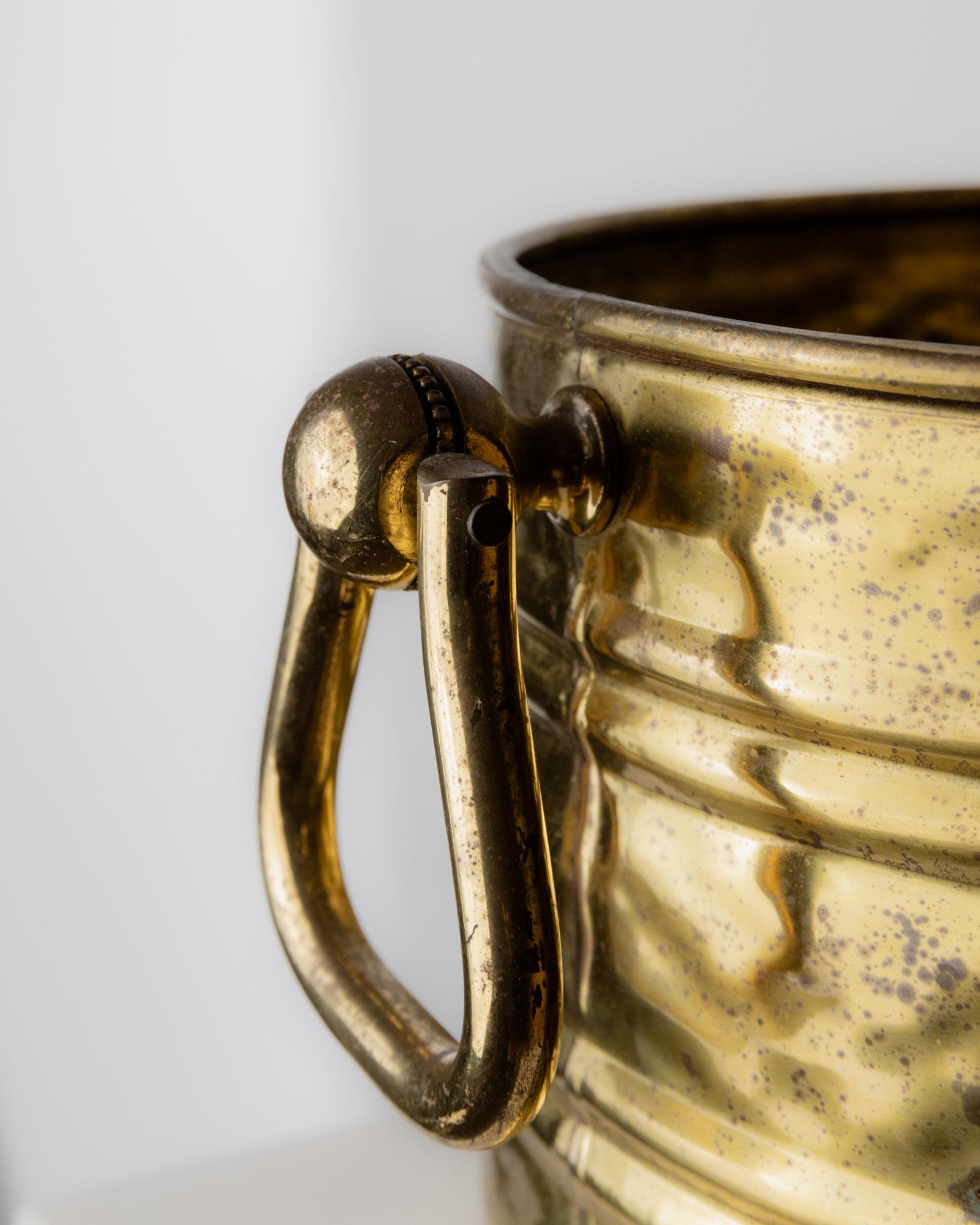 Vintage Pflanzgefäß oder Weinkühler Messing groß mit Griffen