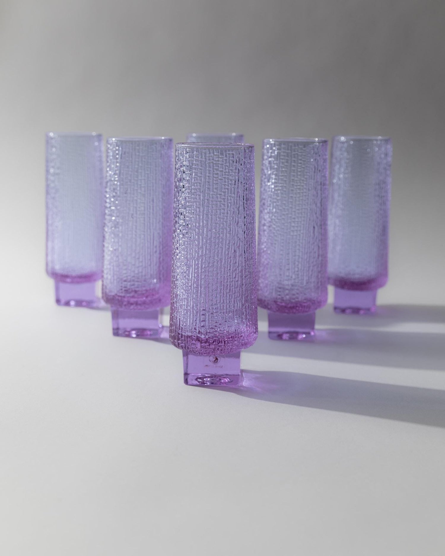 Vintage Trinkglas Set von 6 aus Alexandrit-Lila Glas von Kristall Made in Italy