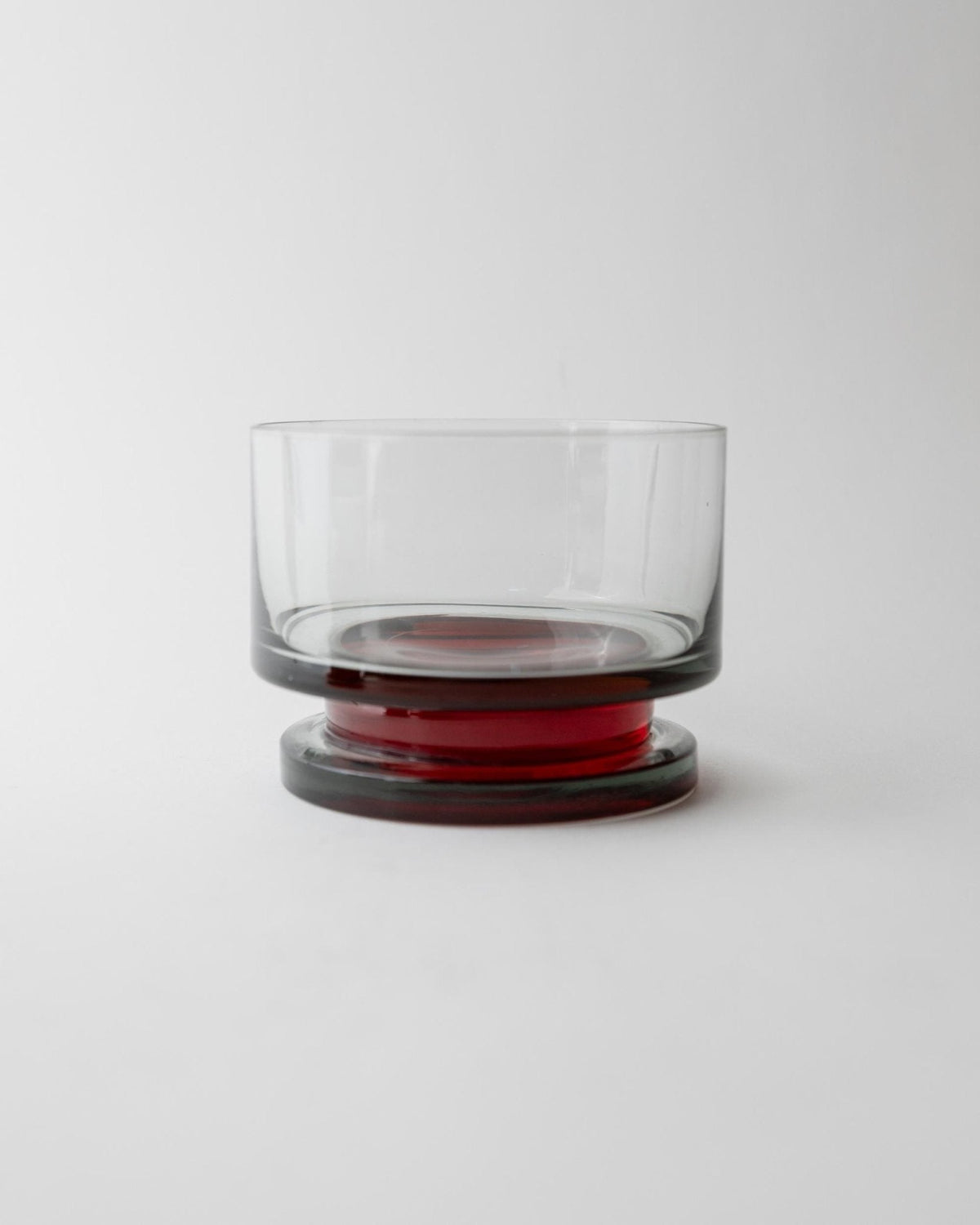 Set von 8 Vintage Trinkgläser Grau mit rotem Stiel, 1970er