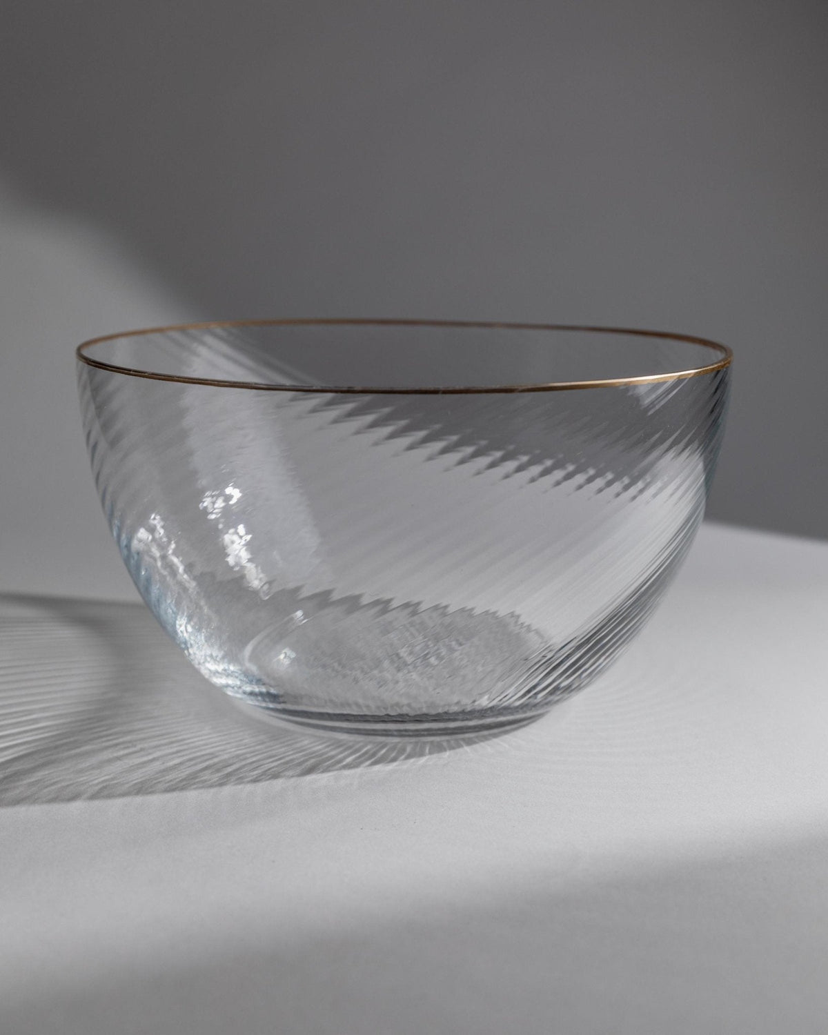 Vintage Glasschüssel Set Textured mit Goldrand von 1970er