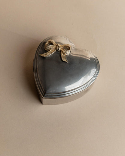 Vintage Schmuckschatulle Herzform mit Schleife