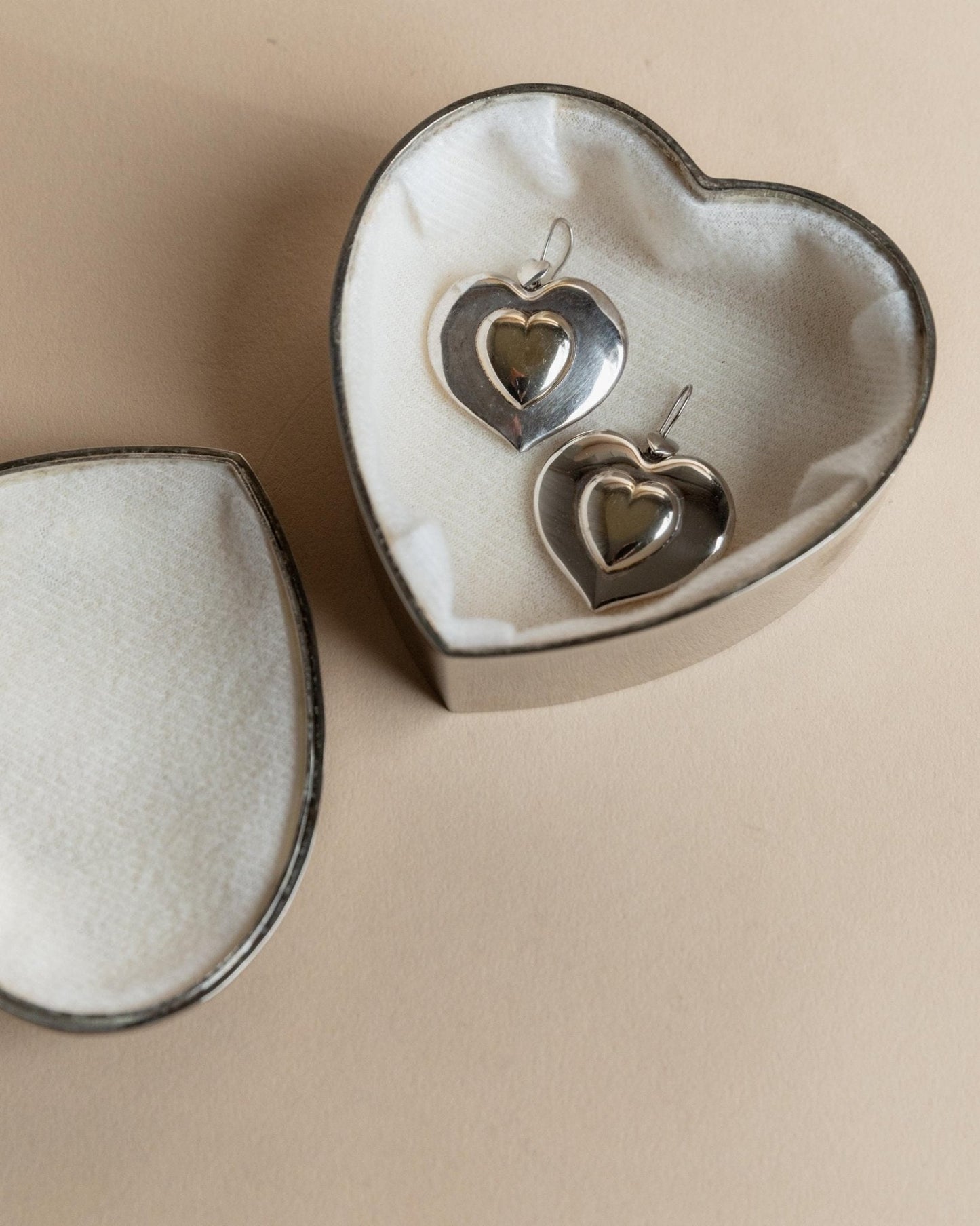 Vintage Schmuckschatulle Herzform mit Schleife