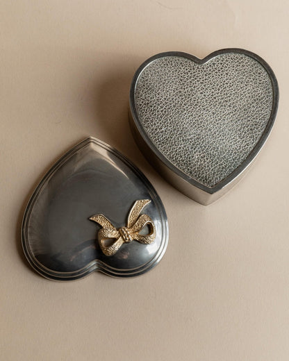 Vintage Schmuckschatulle Herzform mit Schleife
