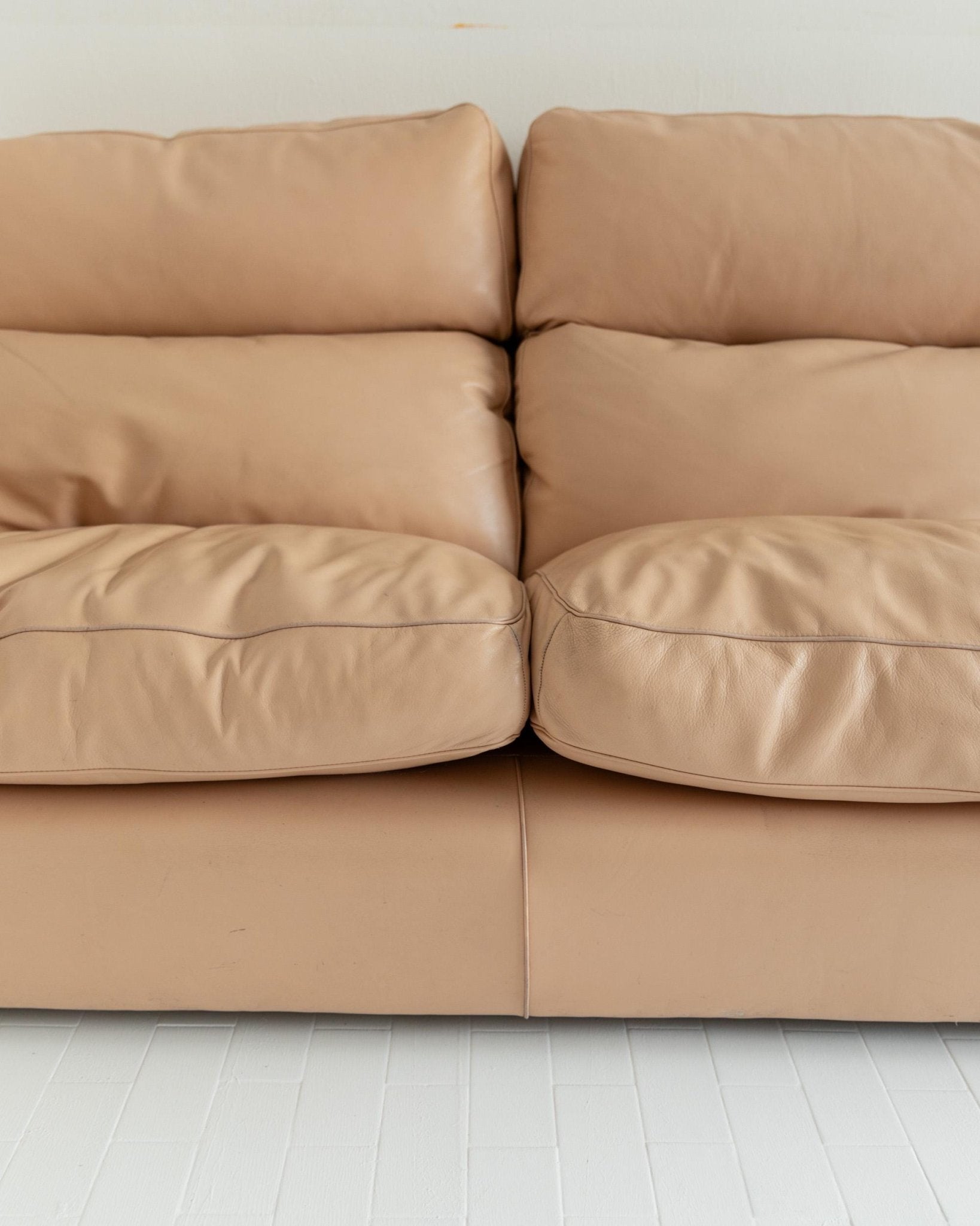 Vintage Sofa Petronio von Tito Agnoli für Poltrona Frau Blush Leder, Daunenfüllung