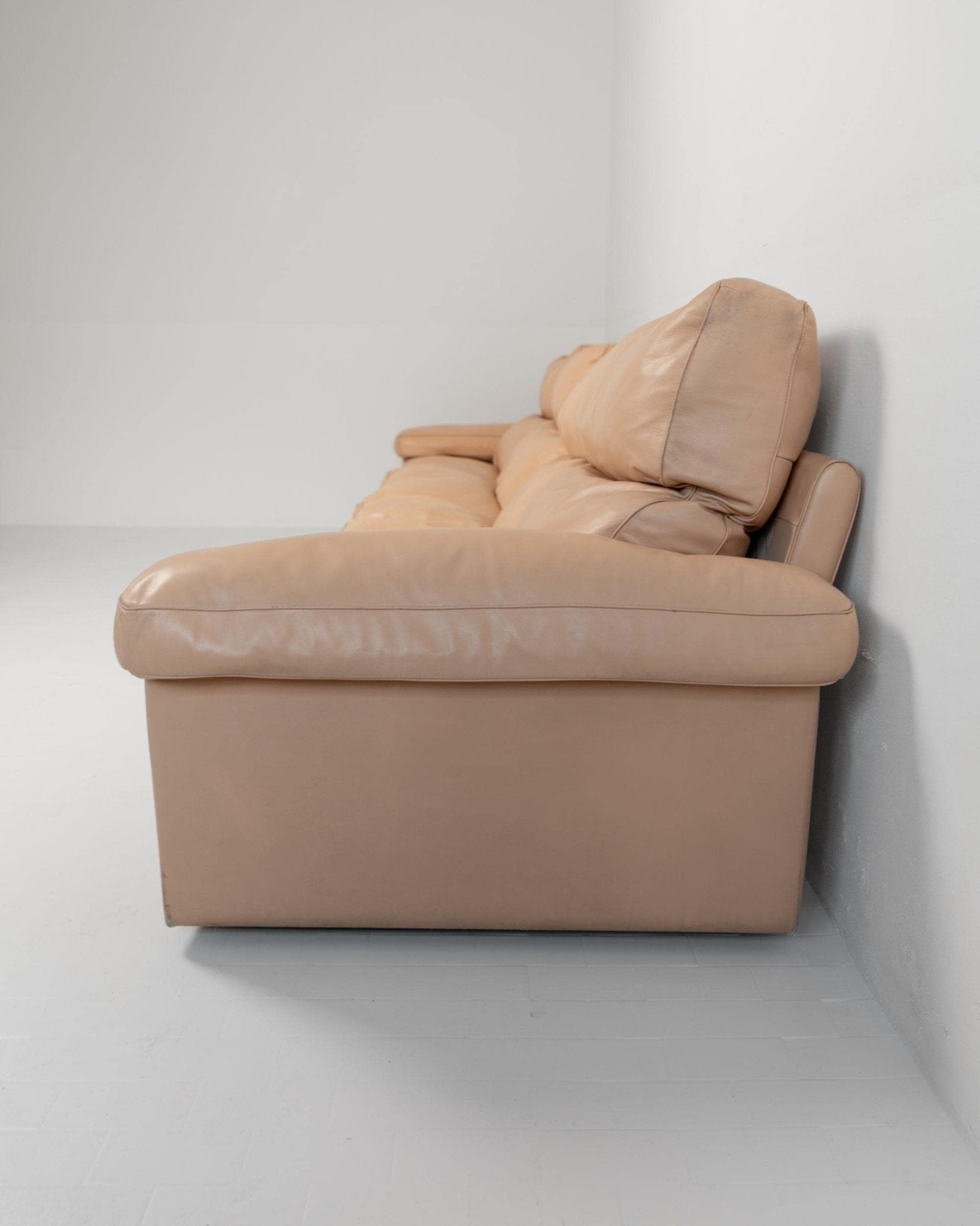 Vintage Sofa Petronio von Tito Agnoli für Poltrona Frau Blush Leder, Daunenfüllung