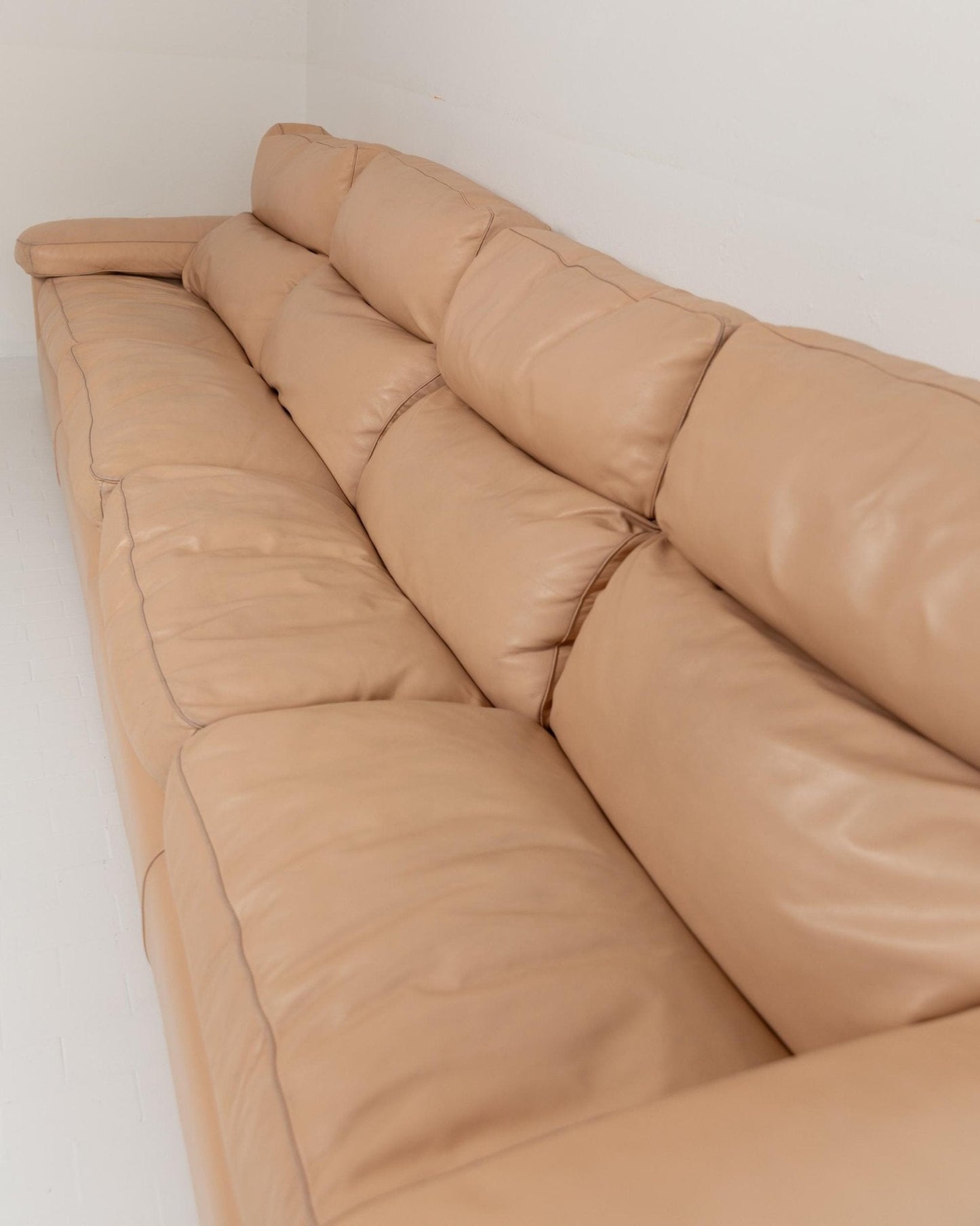 Vintage Sofa Petronio von Tito Agnoli für Poltrona Frau Blush Leder, Daunenfüllung