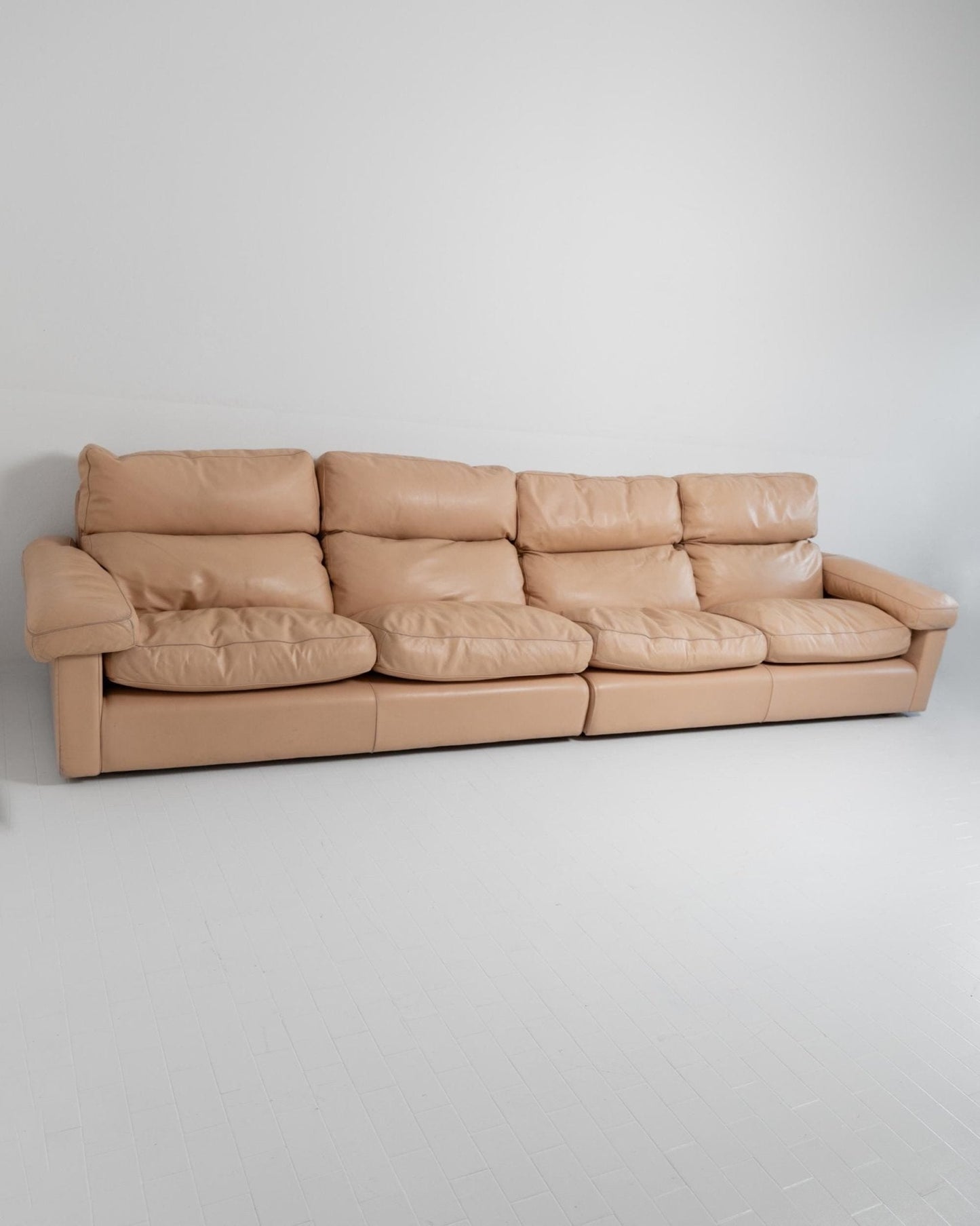 Vintage Sofa Petronio von Tito Agnoli für Poltrona Frau Blush Leder, Daunenfüllung