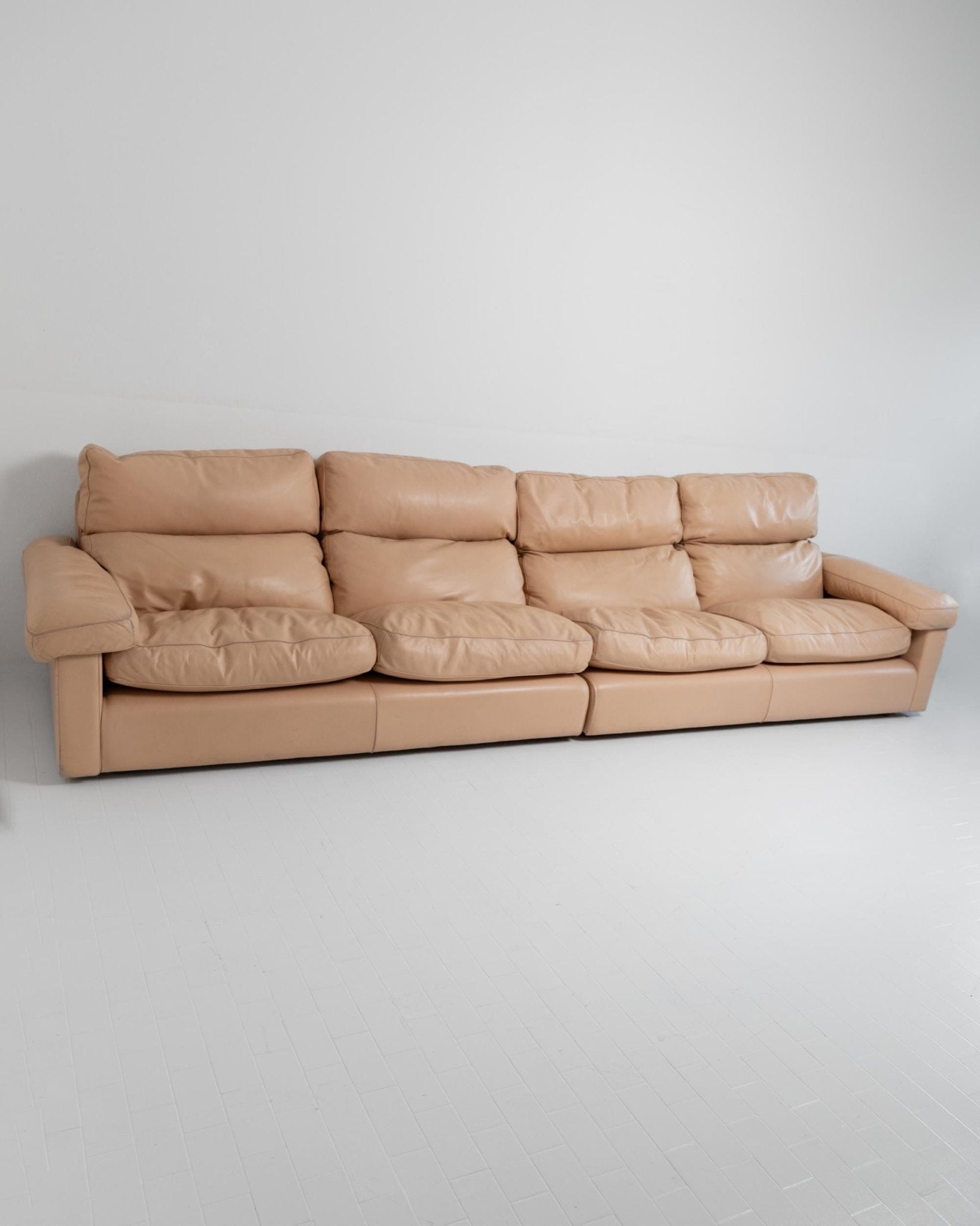 Vintage Sofa Petronio von Tito Agnoli für Poltrona Frau Blush Leder, Daunenfüllung