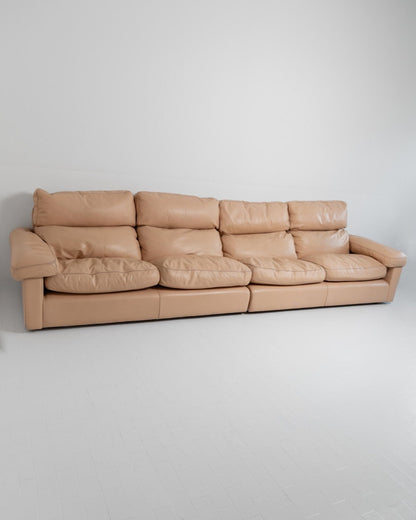 Vintage Sofa Petronio von Tito Agnoli für Poltrona Frau Blush Leder, Daunenfüllung