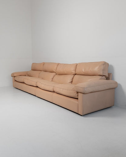 Vintage Sofa Petronio von Tito Agnoli für Poltrona Frau Blush Leder, Daunenfüllung