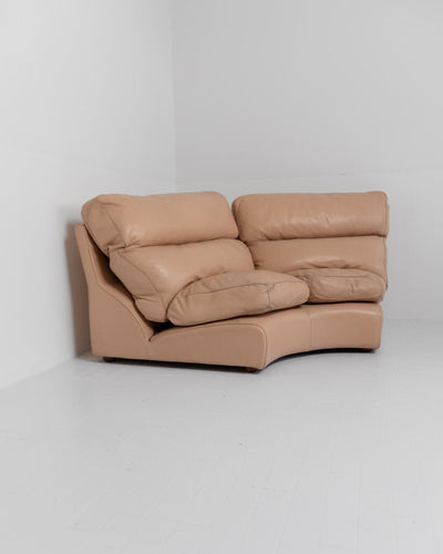 Canapé vintage Petronio par Tito Agnoli pour Poltrona Frau cuir blush