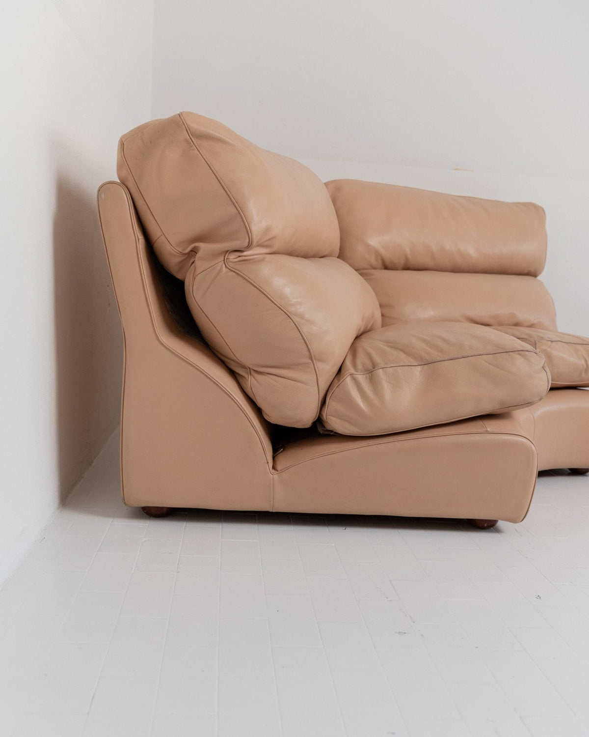 Vintage Sofa Petronio von Tito Agnoli für Poltrona Frau Blush Leder