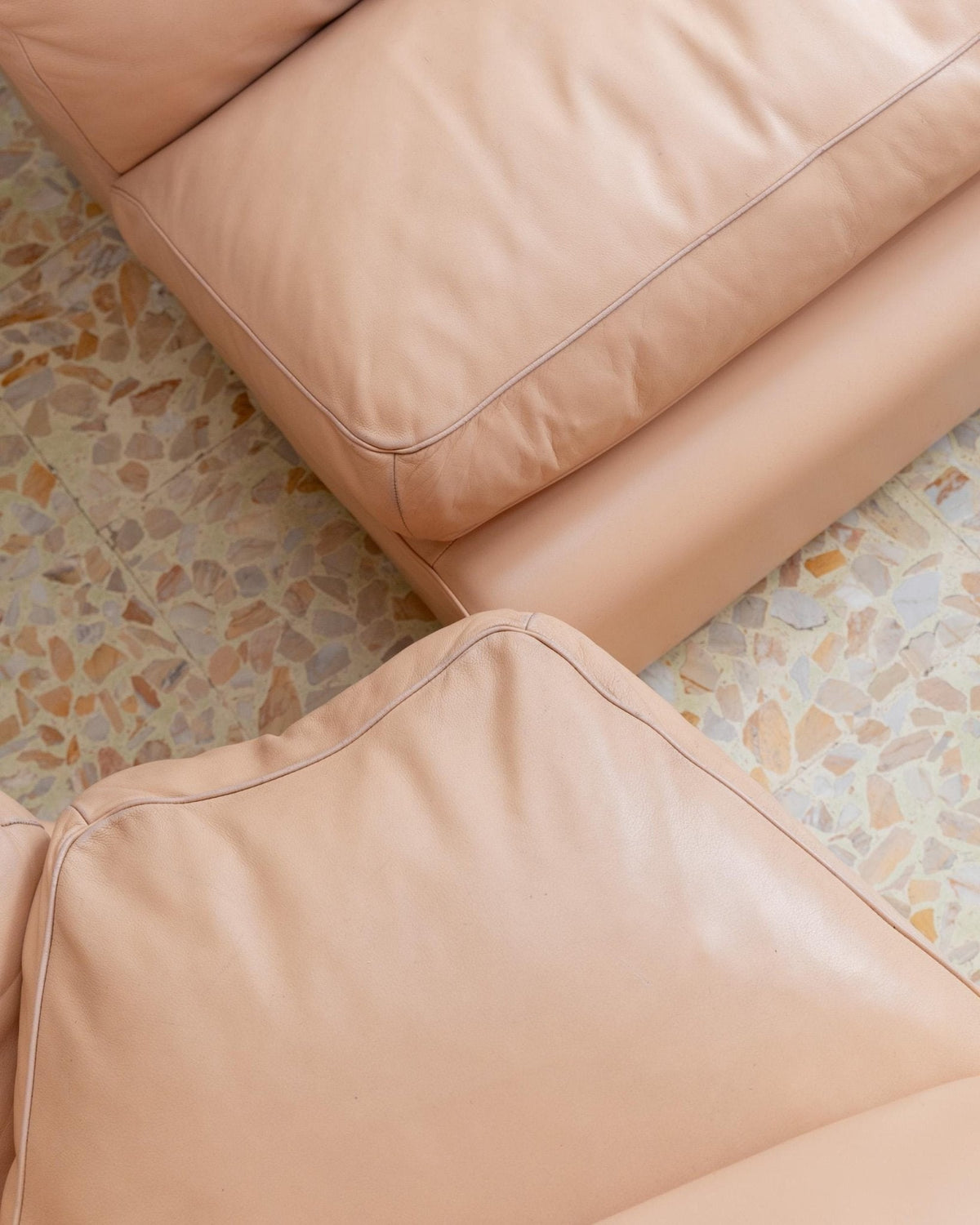 Vintage Sofa Petronio von Tito Agnoli für Poltrona Frau Blush Leder