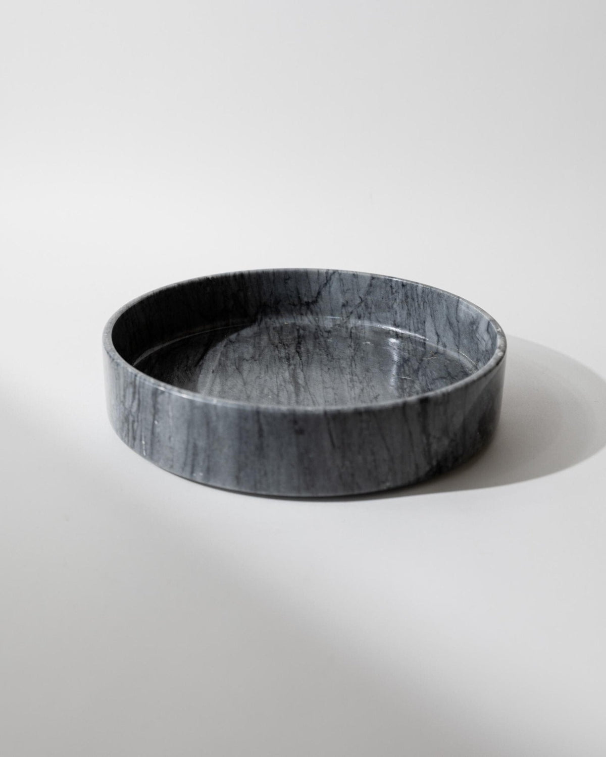 Vintage Marmorschale, Dunkelgrau, Italien 1970er Jahre