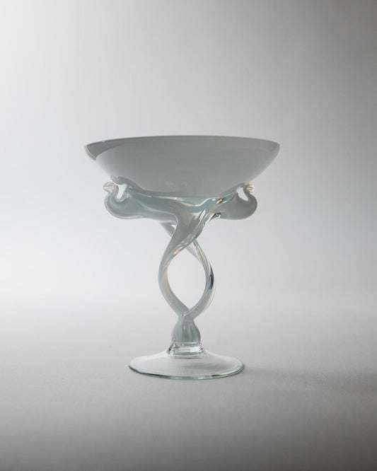 Vintage Martiniglas oder Kerzenhalter aus mundgeblasenem Kunstglas