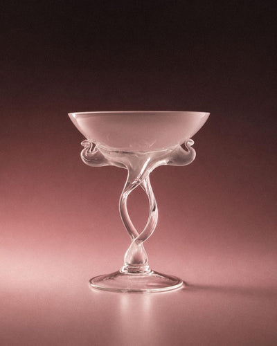 Vintage Martiniglas oder Kerzenhalter aus mundgeblasenem Kunstglas