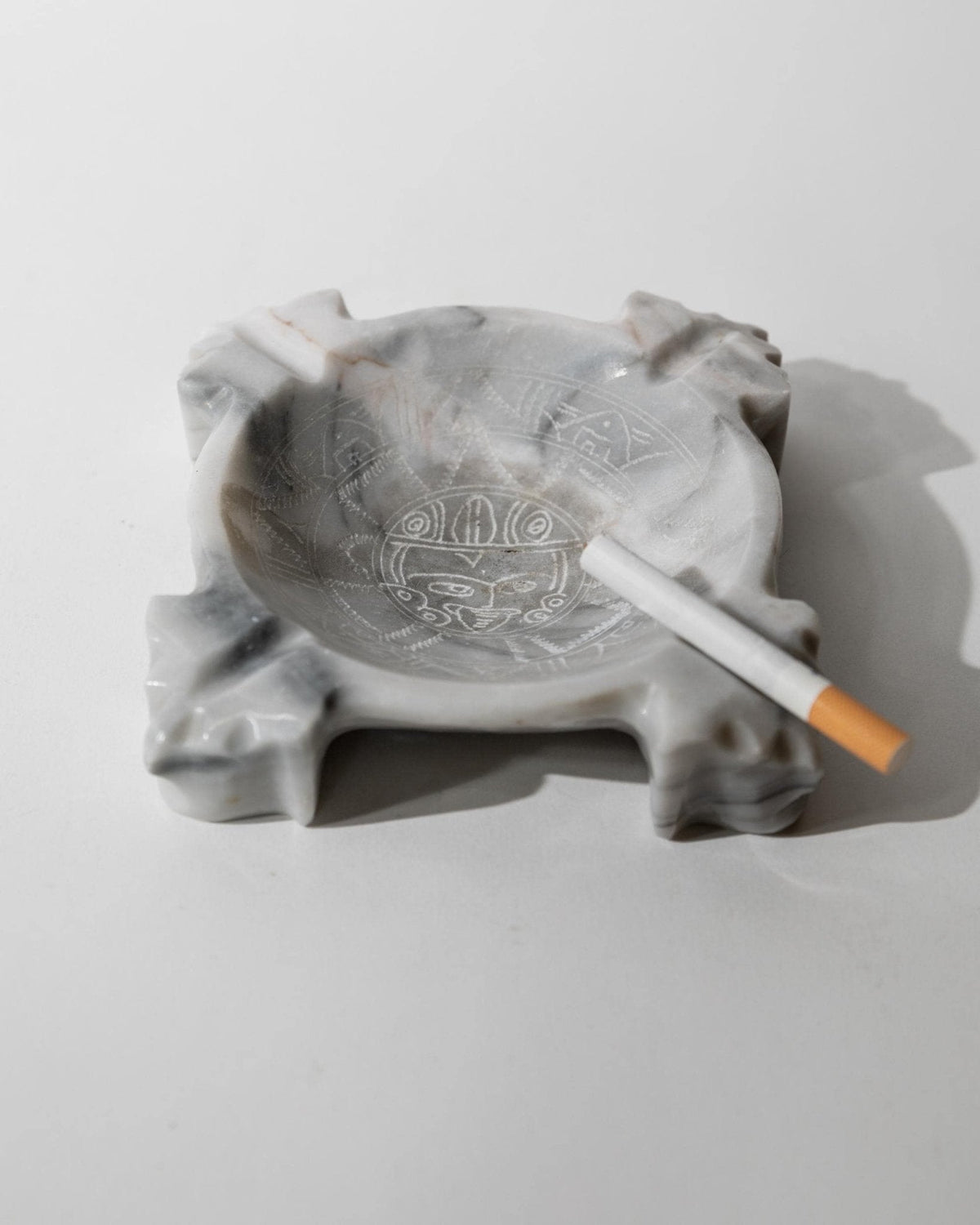 Vintage Marmor Aschenbecher mit Aztekenmotiv, Mexiko 1970er