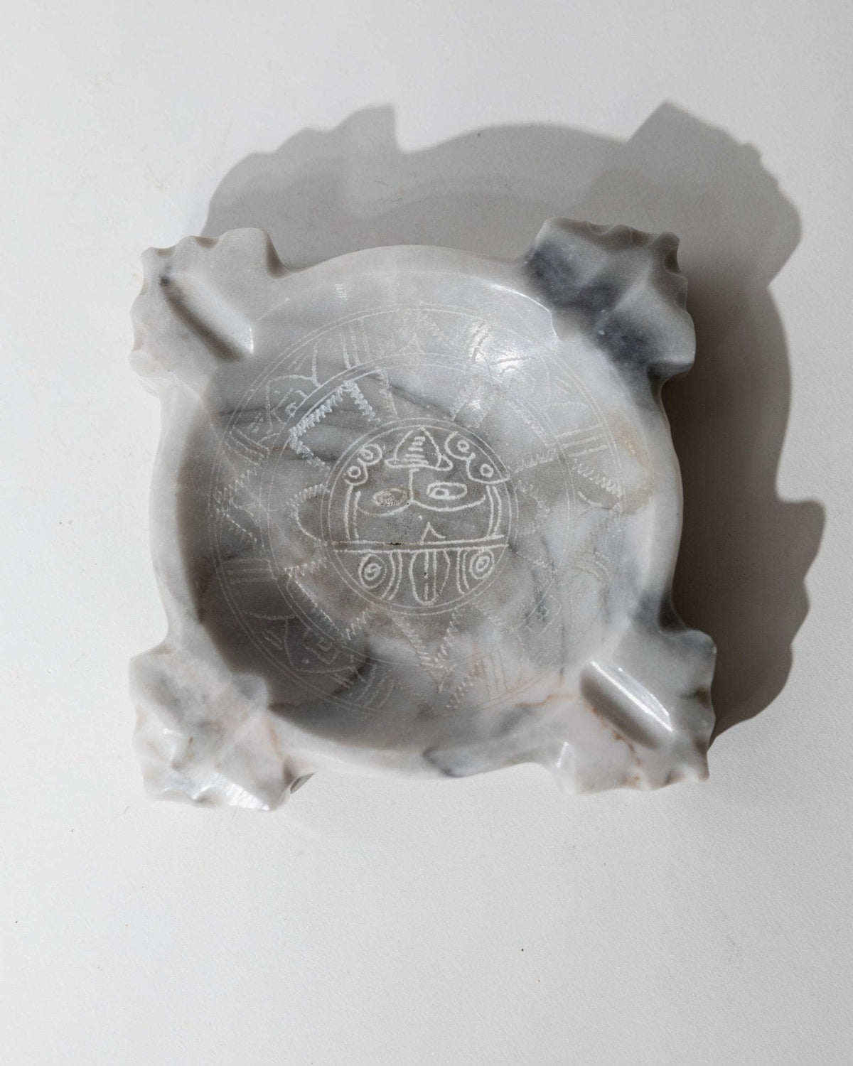 Vintage Marmor Aschenbecher mit Aztekenmotiv, Mexiko 1970er
