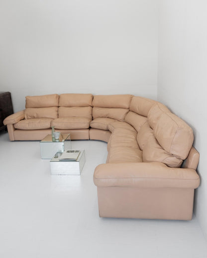 Vintage Sofa Petronio von Tito Agnoli für Poltrona Frau Blush Rosa Leder