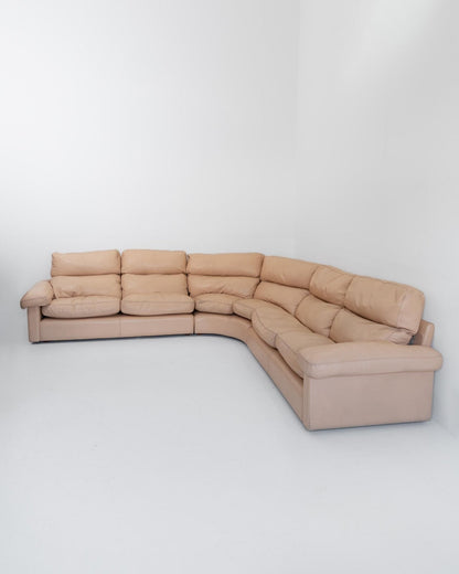 Vintage Sofa Petronio von Tito Agnoli für Poltrona Frau Blush Rosa Leder