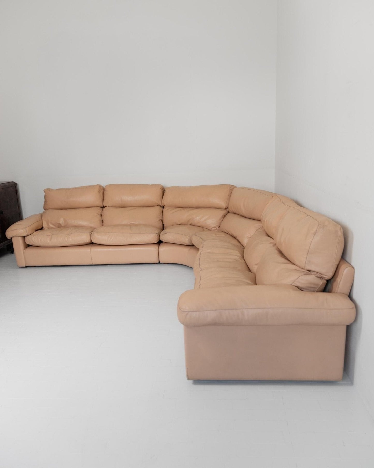 Vintage Sofa Petronio von Tito Agnoli für Poltrona Frau Blush Rosa Leder