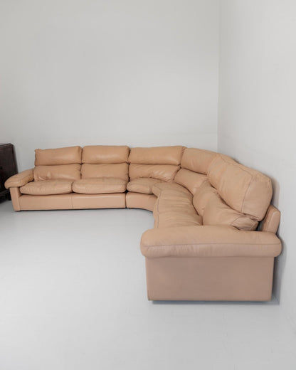 Vintage Sofa Petronio von Tito Agnoli für Poltrona Frau Blush Rosa Leder