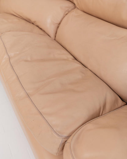 Vintage Sofa Petronio von Tito Agnoli für Poltrona Frau Blush Rosa Leder