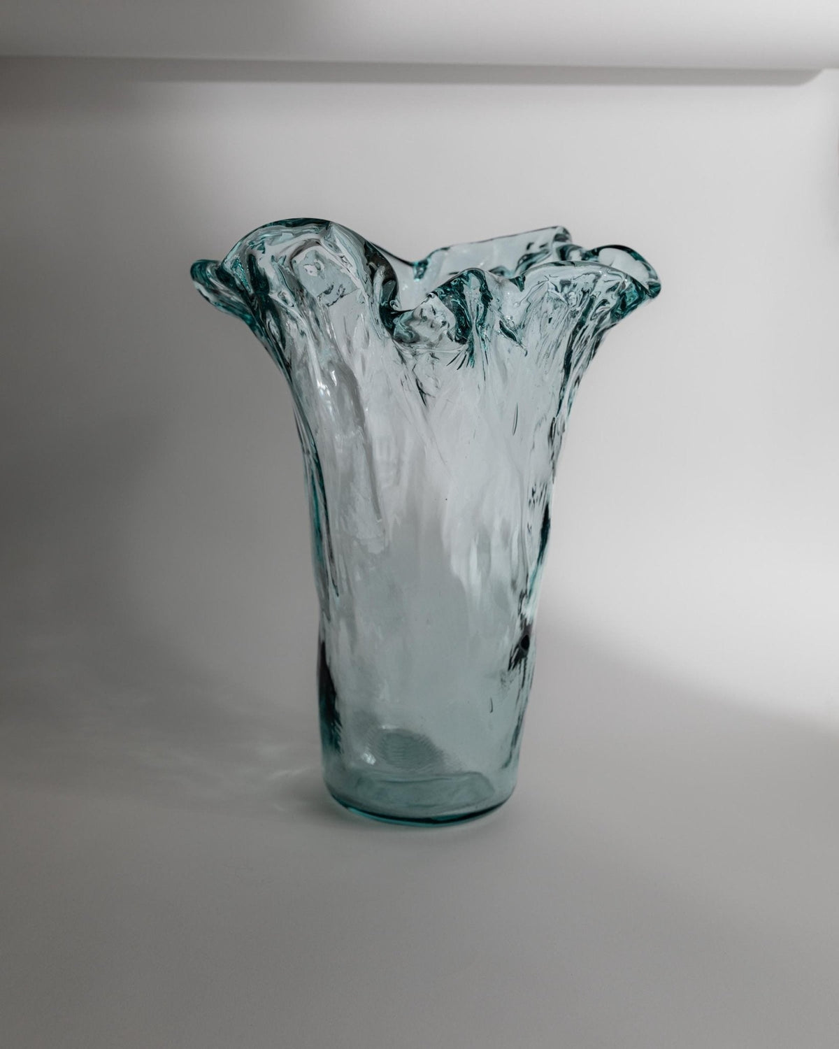 Vintage Vase Murano Glas von Murano für Italien, großes Blasenglas, blau, 1970er