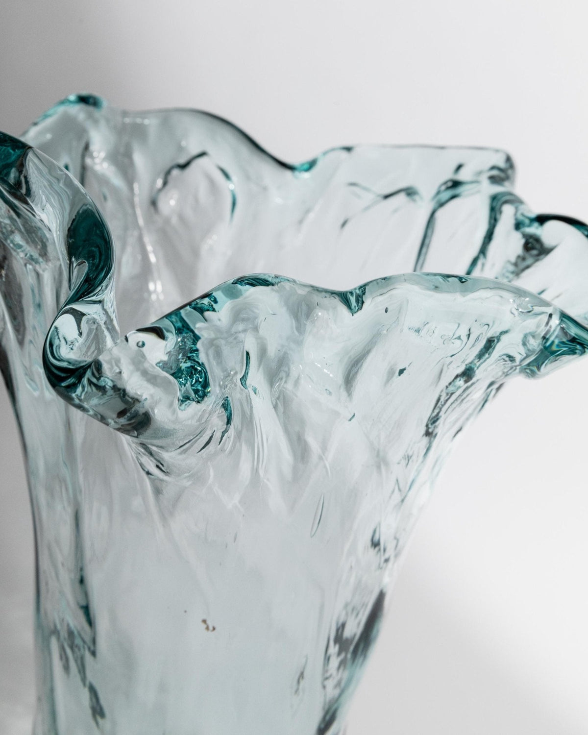 Vintage Vase Murano Glas von Murano für Italien, großes Blasenglas, blau, 1970er
