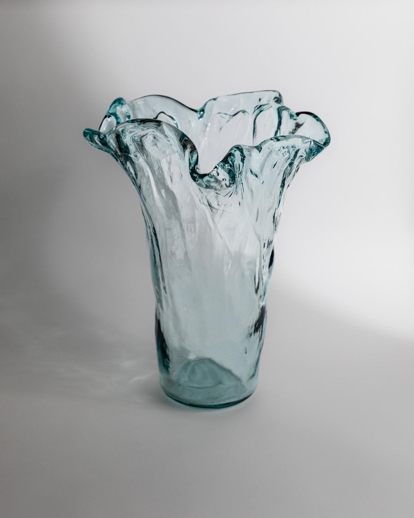 Vintage Vase Murano Glas von Murano für Italien, großes Blasenglas, blau, 1970er