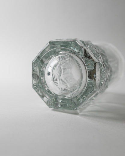 Vintage Glasvase mit Blattmotiv von Fidenza Italien