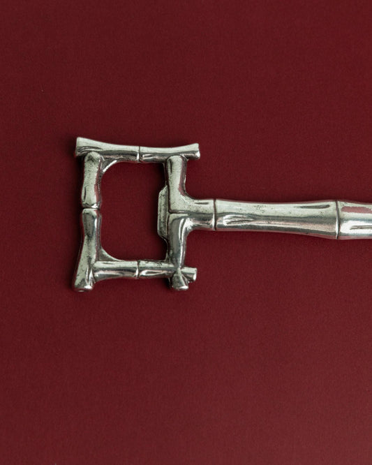 Vintage Flaschenöffner Bamboo Design silberfarben retro