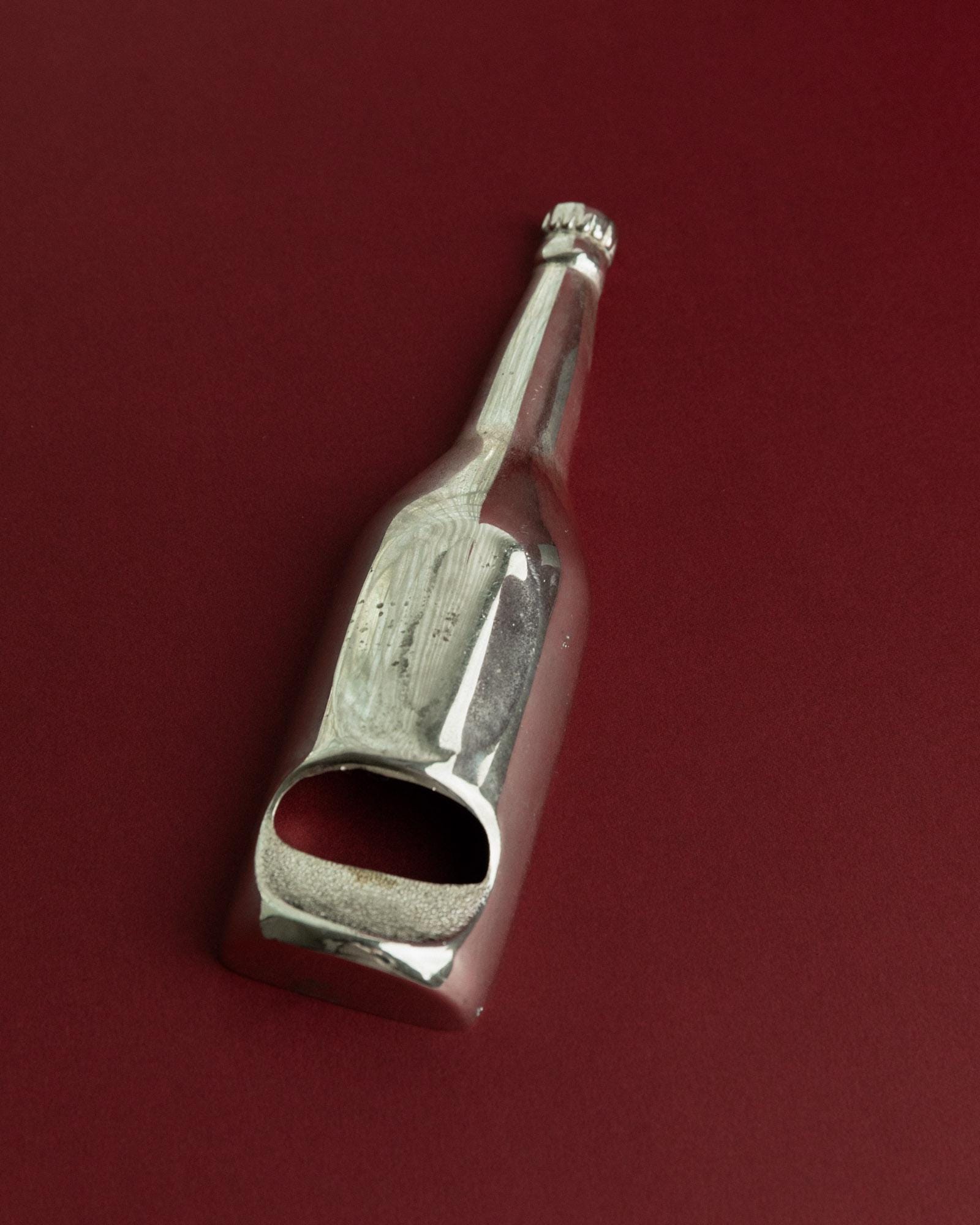 Vintage Flaschenöffner Flaschenform versilbert
