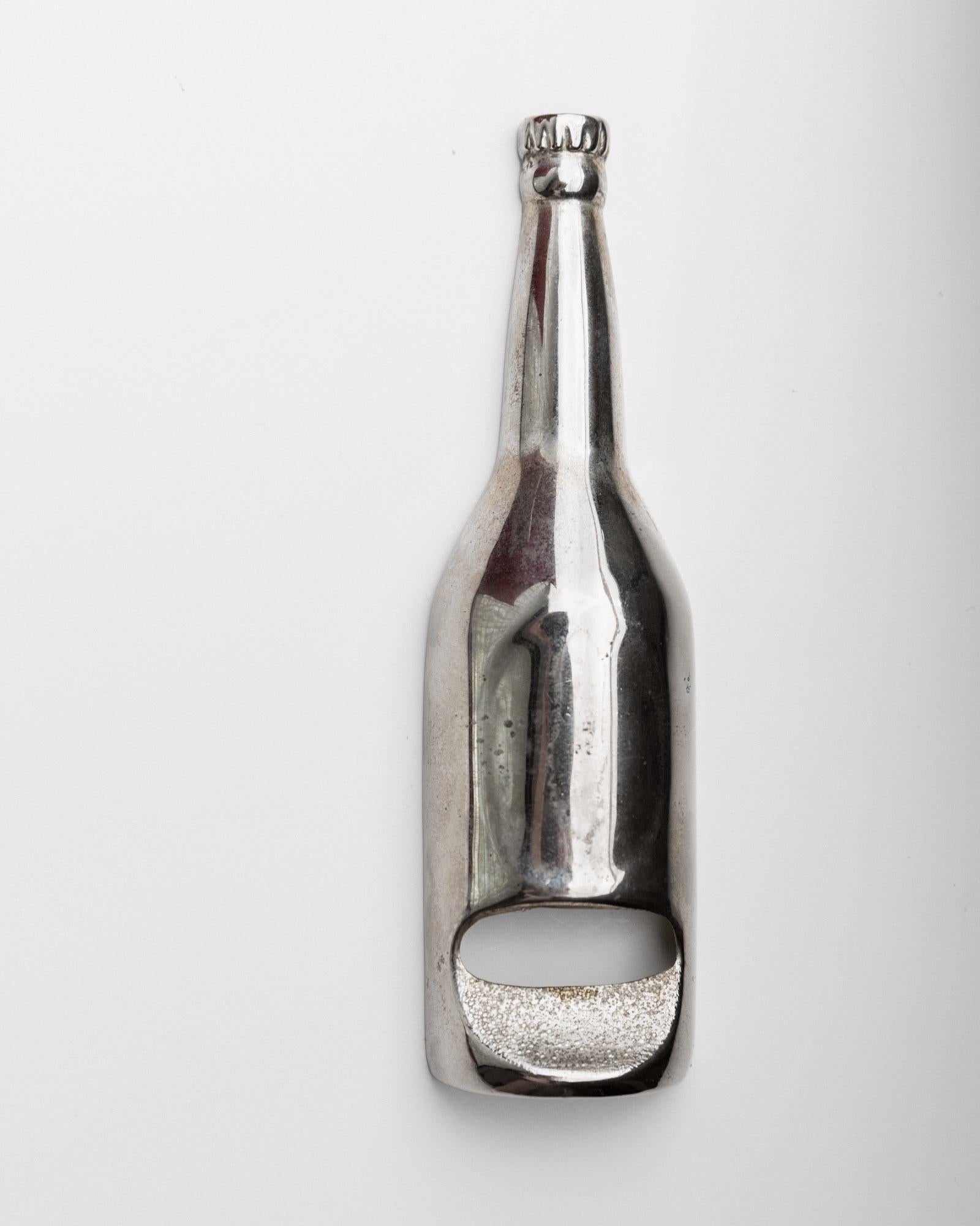 Vintage Flaschenöffner Flaschenform versilbert