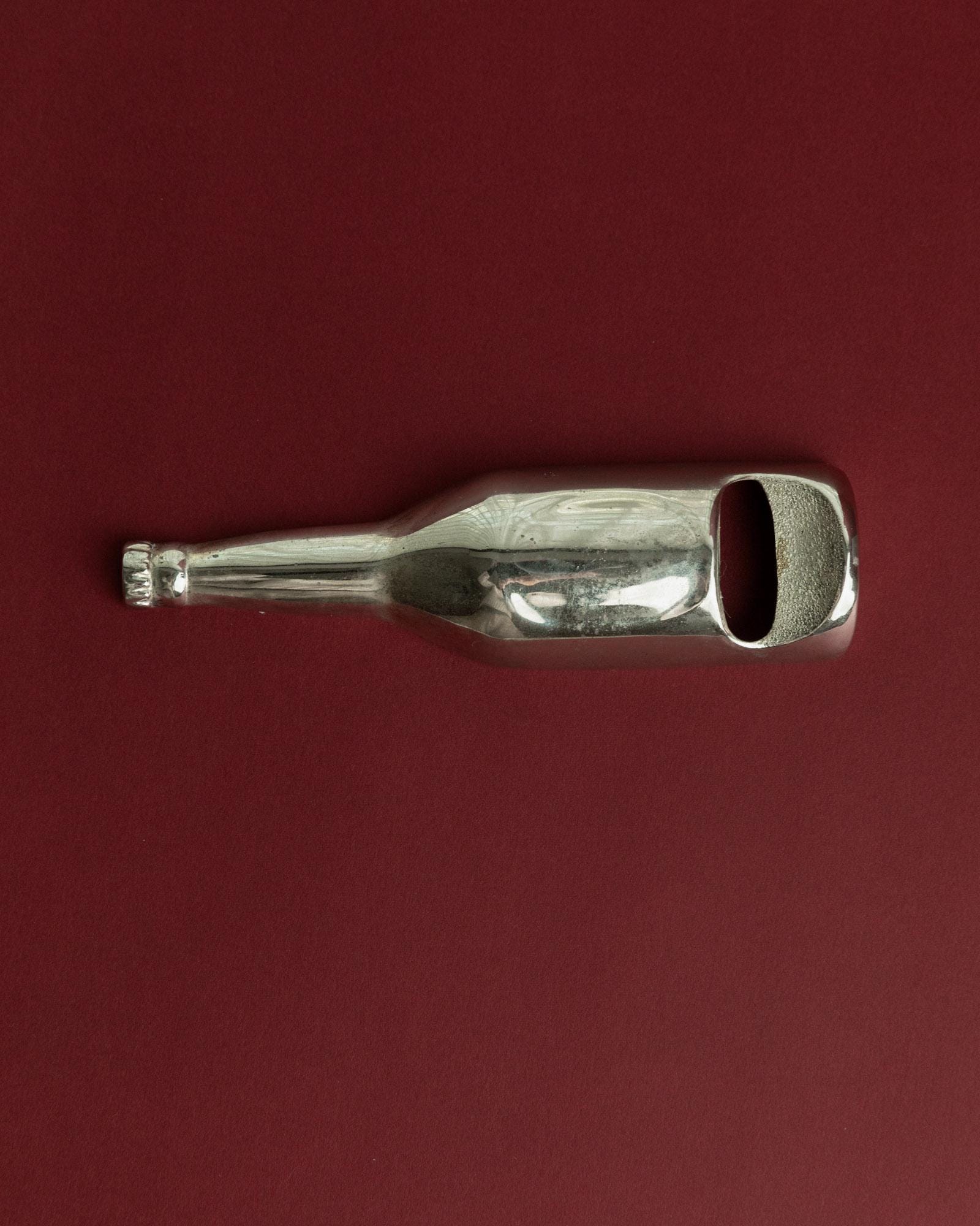 Vintage Flaschenöffner Flaschenform versilbert