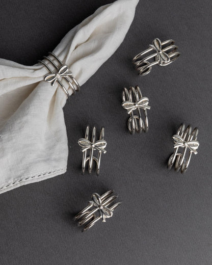 Vintage Serviettenring Ribbon Set von 6