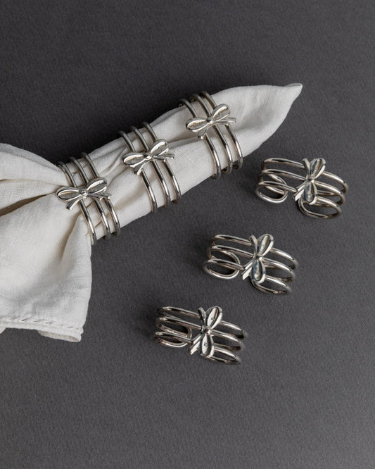 Vintage Serviettenring Ribbon Set von 6