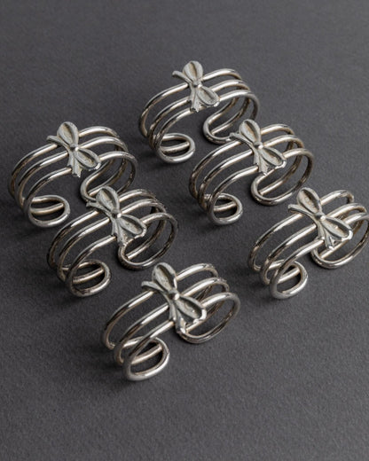 Vintage Serviettenring Ribbon Set von 6