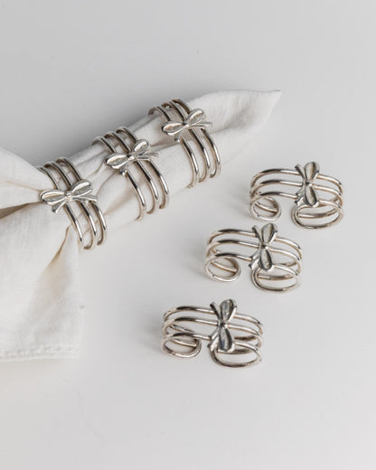 Vintage Serviettenring Ribbon Set von 6