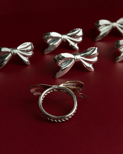 Vintage Serviettenring Ribbon Set von 6