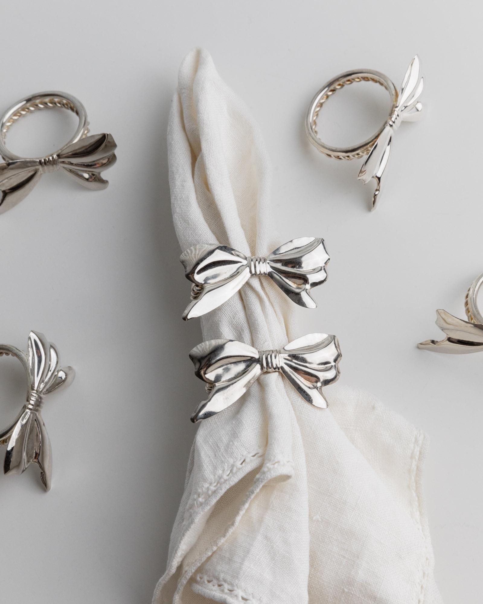 Vintage Serviettenring Ribbon Set von 6