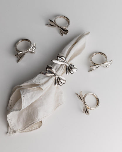 Vintage Serviettenring Ribbon Set von 6